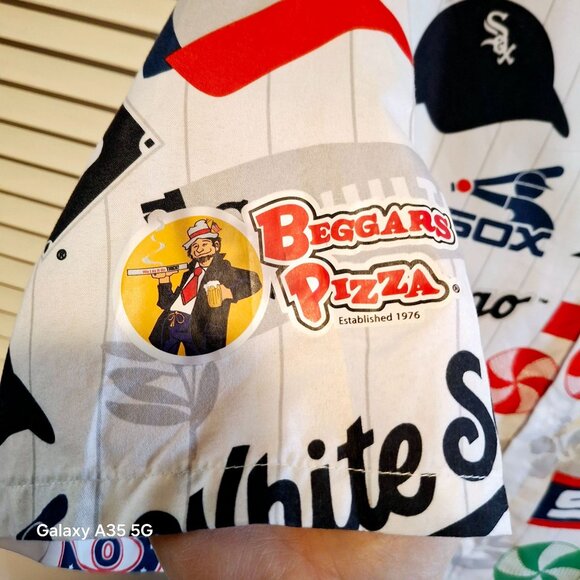 Chicago White Sox Beggars Pizza Themed Button-Up Shirt XL Classic Summer - Picture 3 of 5